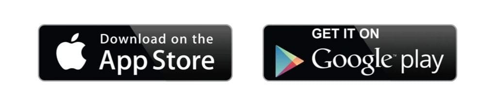 apple app store and google play icons