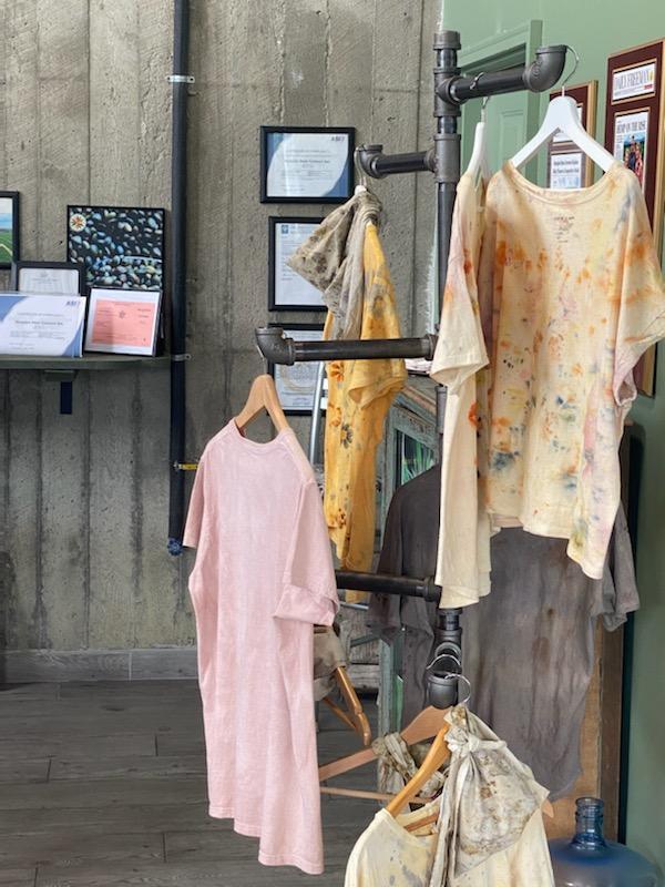 clothing display at Hepworth Farms storefront