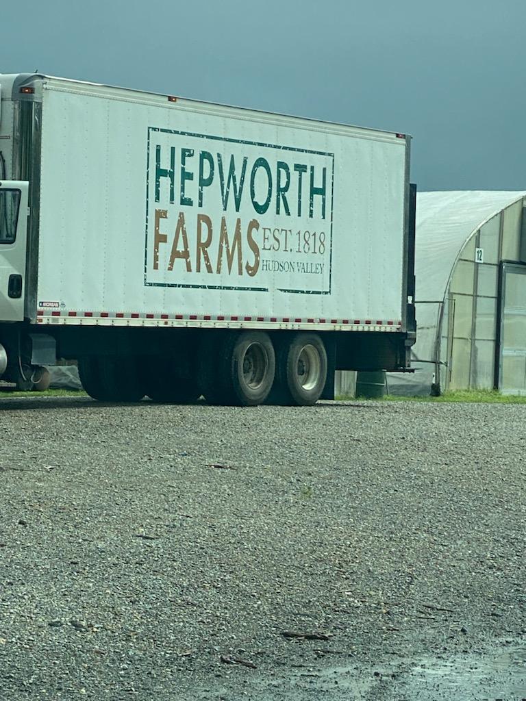Box truck with Hepworth Farms logo