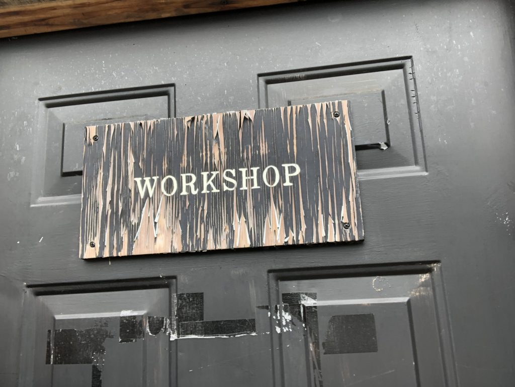 workshop sign