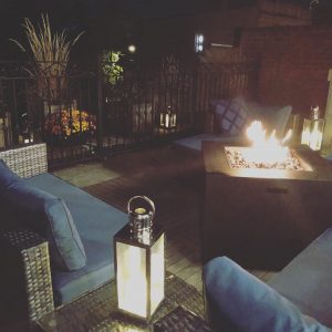 rooftop fireplace lounge