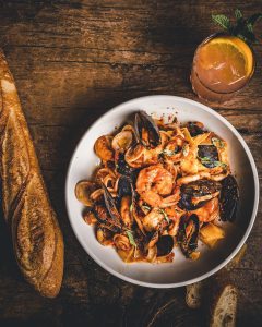 seafood pasta dish