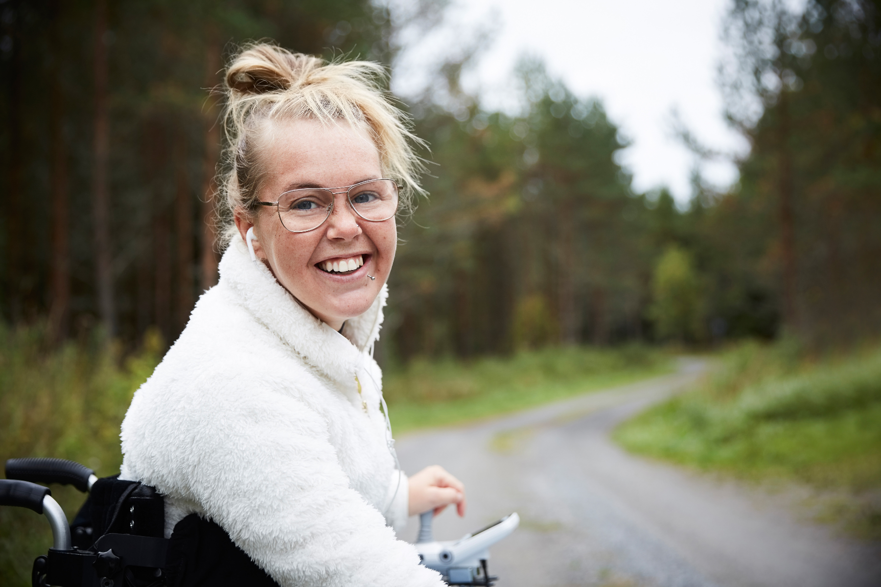 Young woman in wheelchair