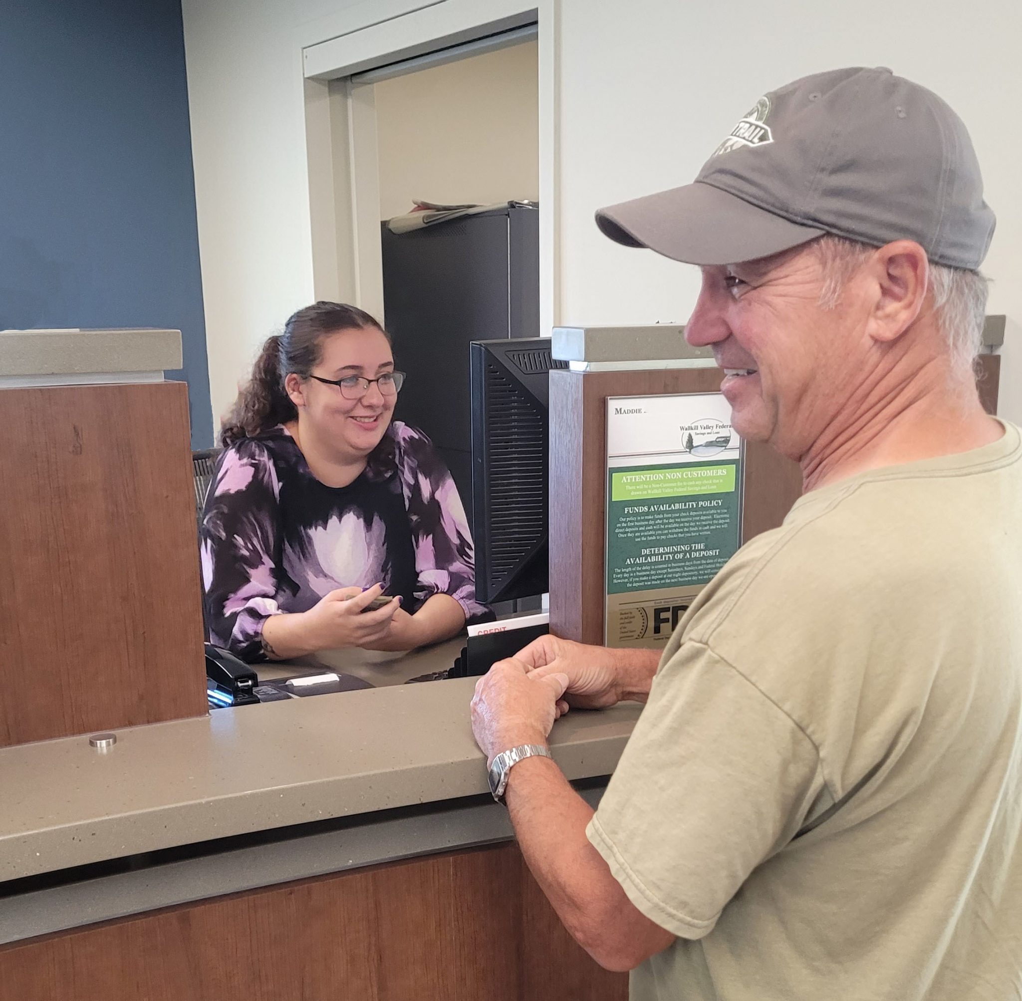 Maddie with customer